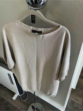 Fabiana Filippi Cream with Silver accents Silk Blend Knit Sweater